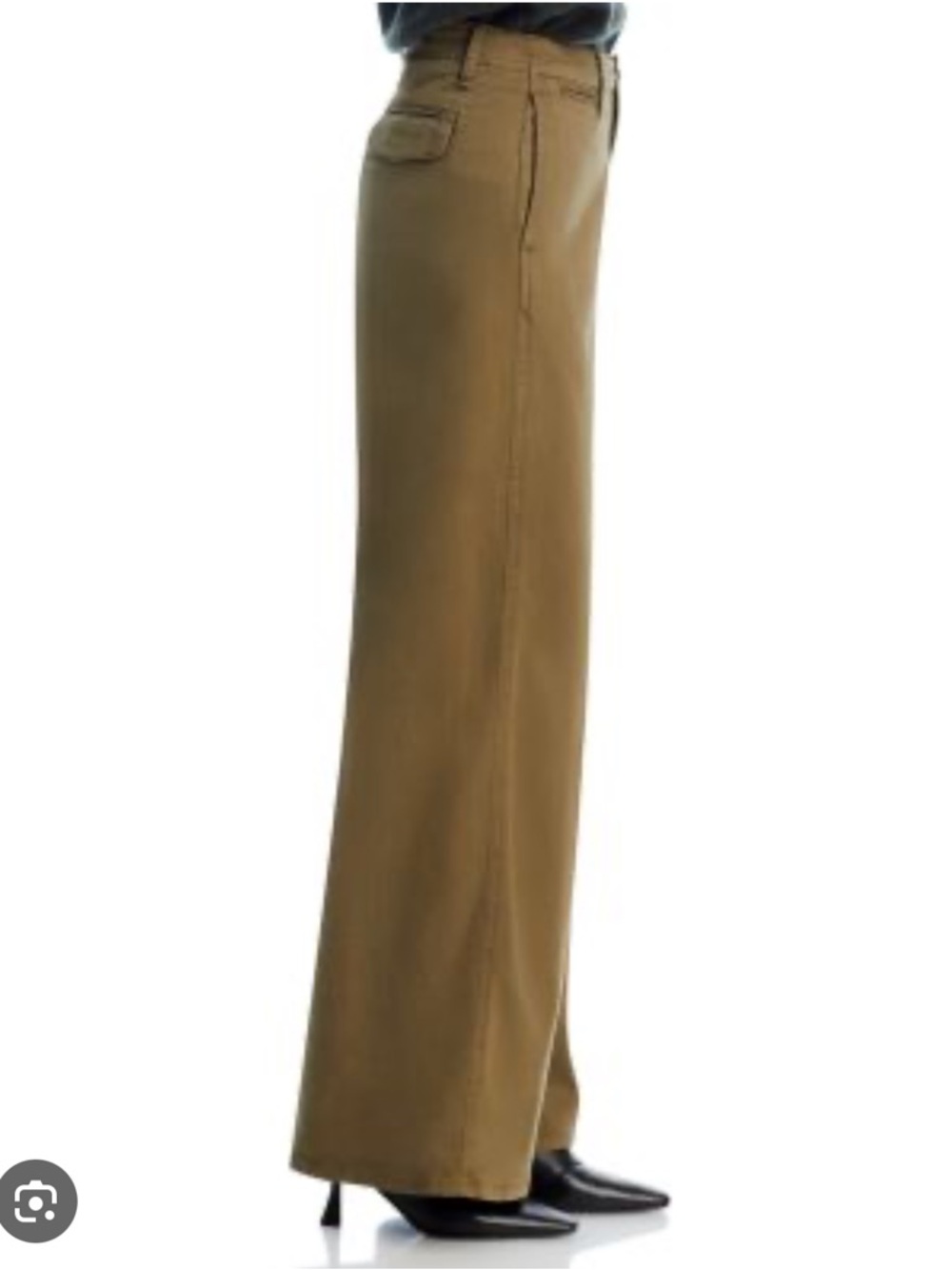 NEW Rag & Bone High Rise Wide Leg Chino Pants Trousers in Olive Color. Size 8. - Picture 2 of 16